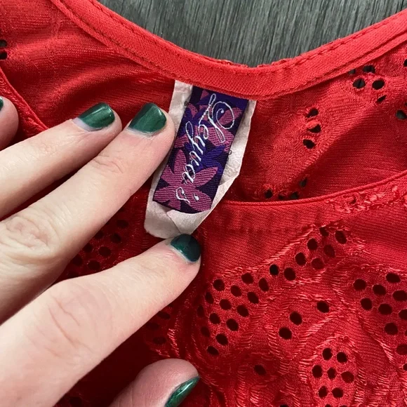 Red Lace Tank Top - Picture 5 of 6